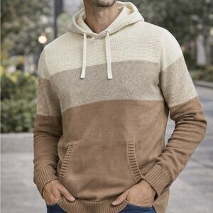 Commerce Men’s Color Block Hooded Sweater – Size Medium – NWT
